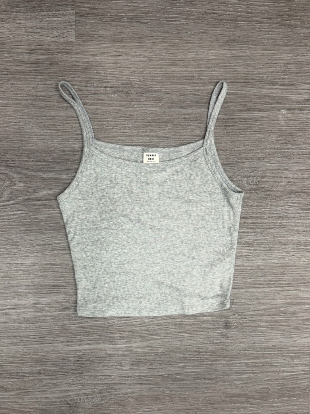Sunday Best Grey Ribbed Cami Top Size XS